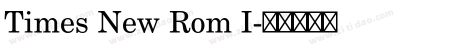 Times New Rom I字体转换